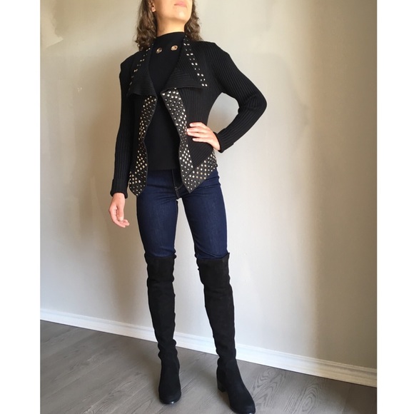 Alberto Makali Jackets & Blazers - Modern Studded Cardigan Sweater Embellished Jacket